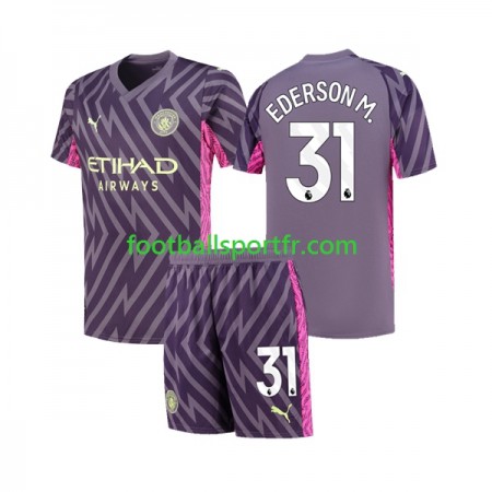 Tenue Manchester City Ederson Moraes 31 Gardien Enfant Exterieur 2023-2024 Maillot de Foot
